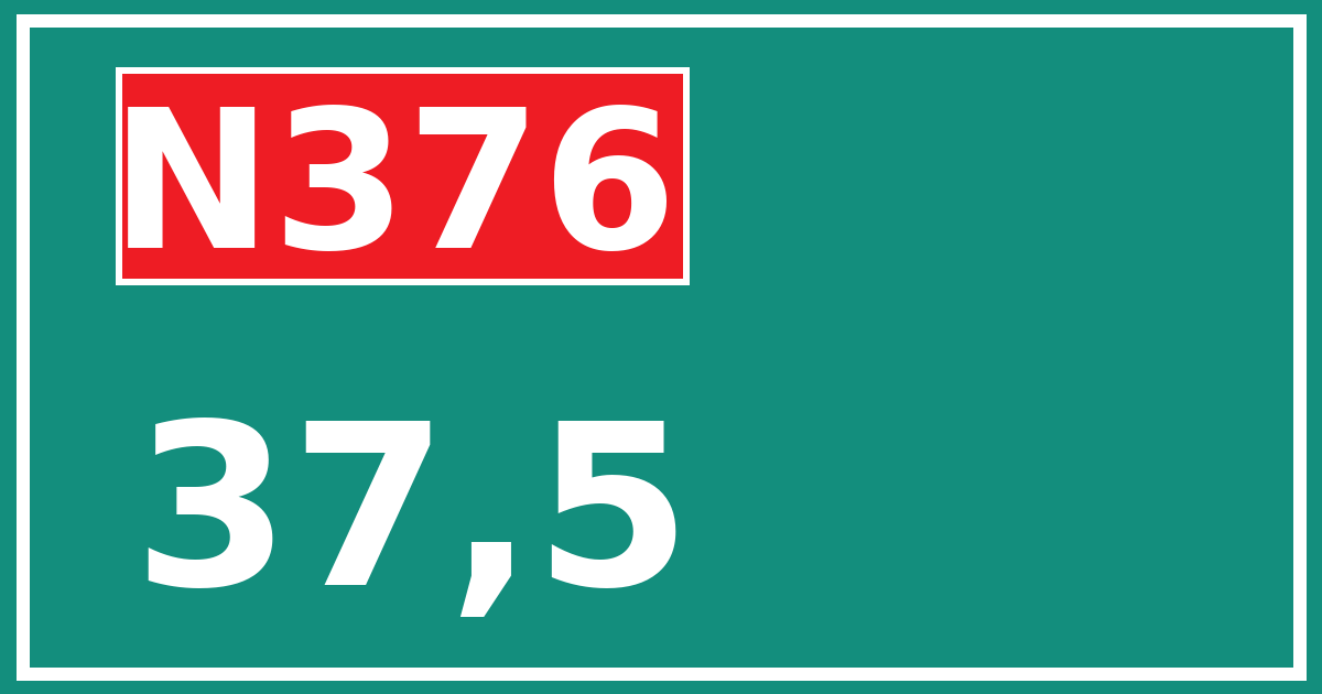 Hectometerbord N376 37,5