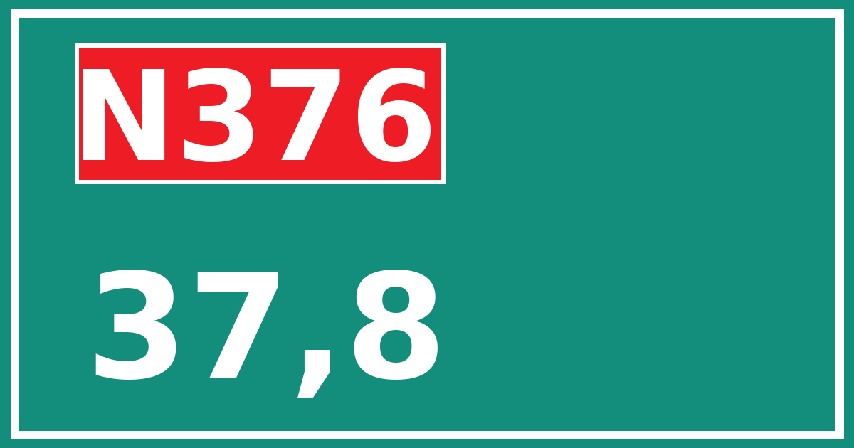 Hectometerbord N376 37,8
