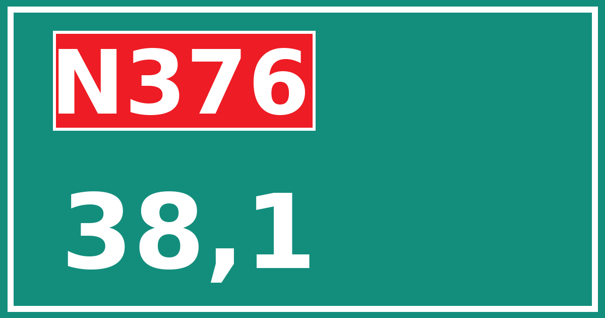 Hectometerbord N376 38,1