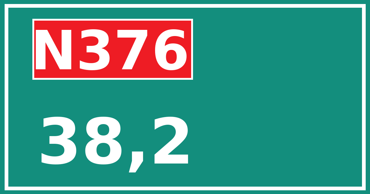 Hectometerbord N376 38,2