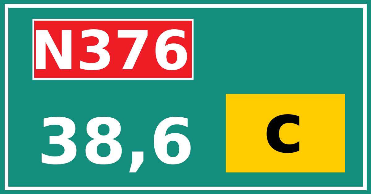 Hectometerbord N376 38,6 letter c