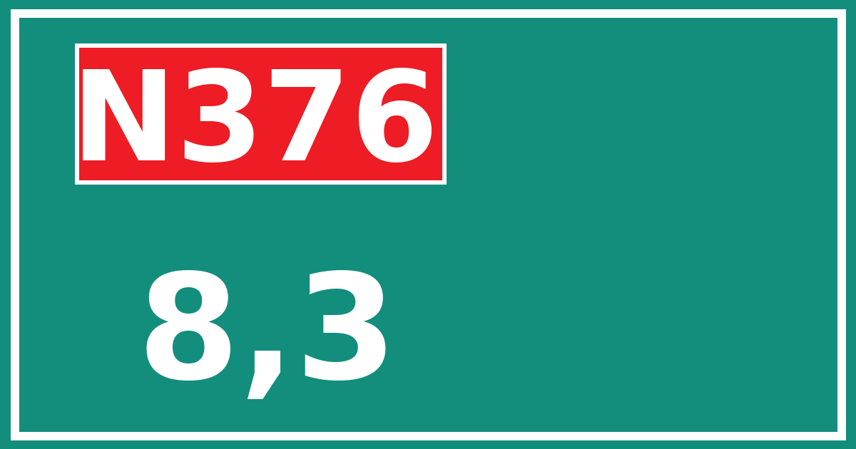 Hectometerbord N376 8,3