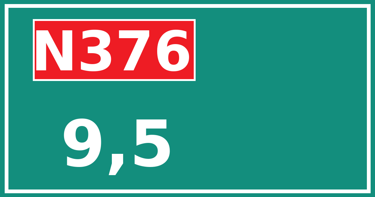 Hectometerbord N376 9,5
