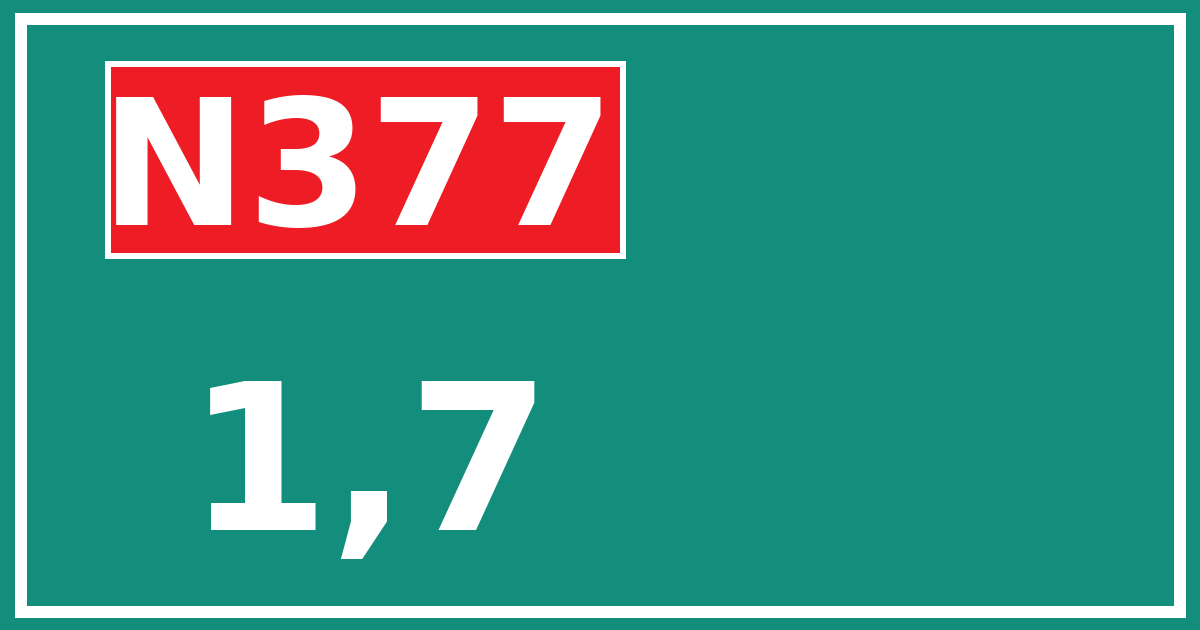 Hectometerbord N377 1,7