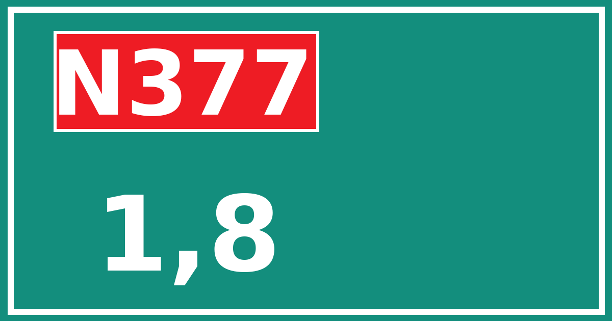 Hectometerbord N377 1,8