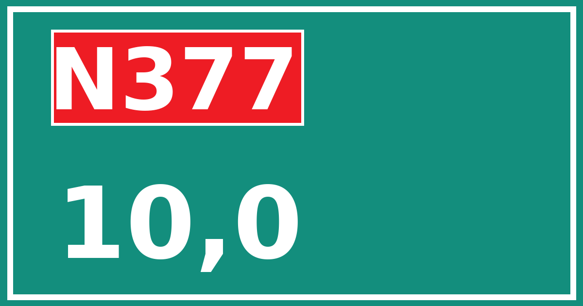 Hectometerbord N377 10,0