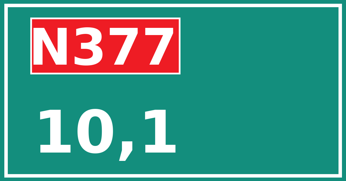 Hectometerbord N377 10,1