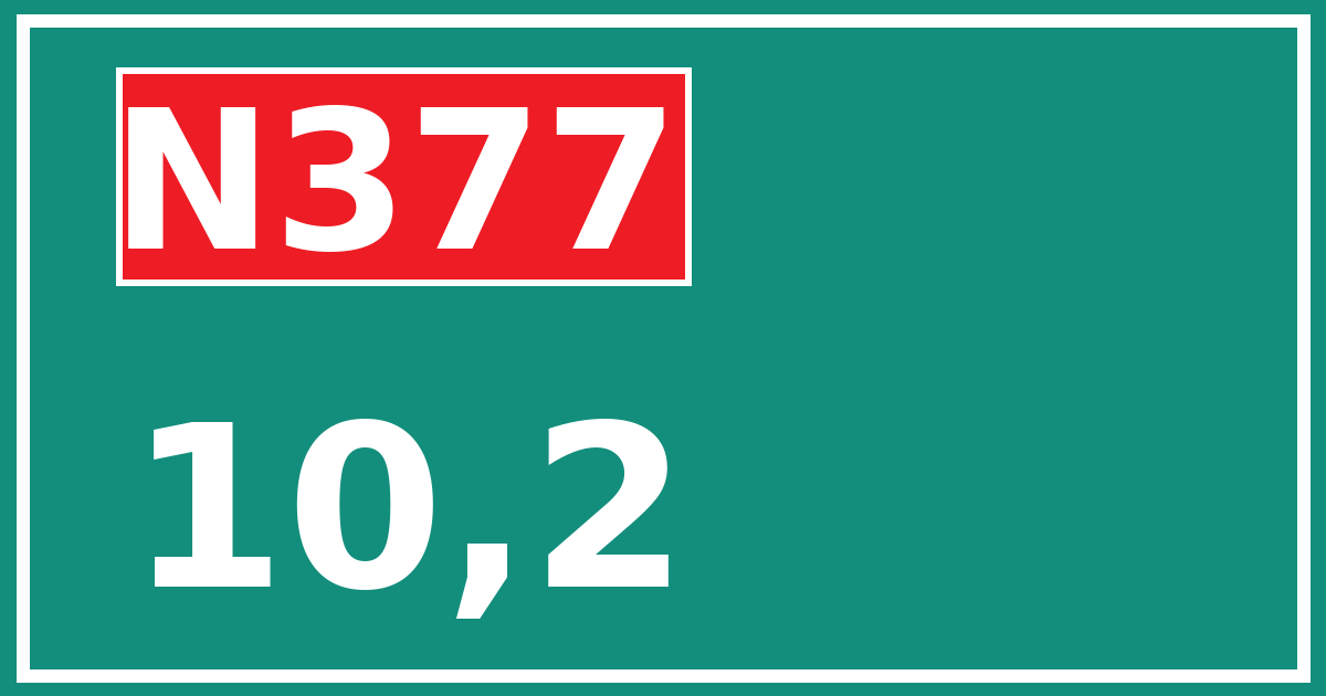 Hectometerbord N377 10,2