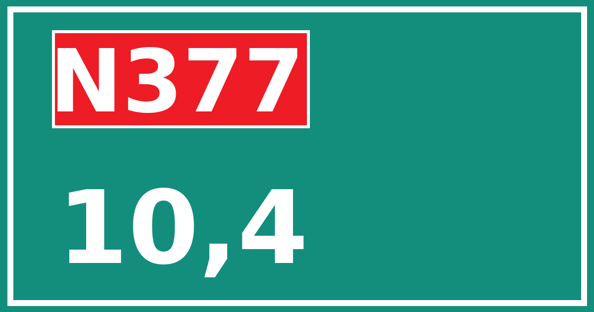 Hectometerbord N377 10,4