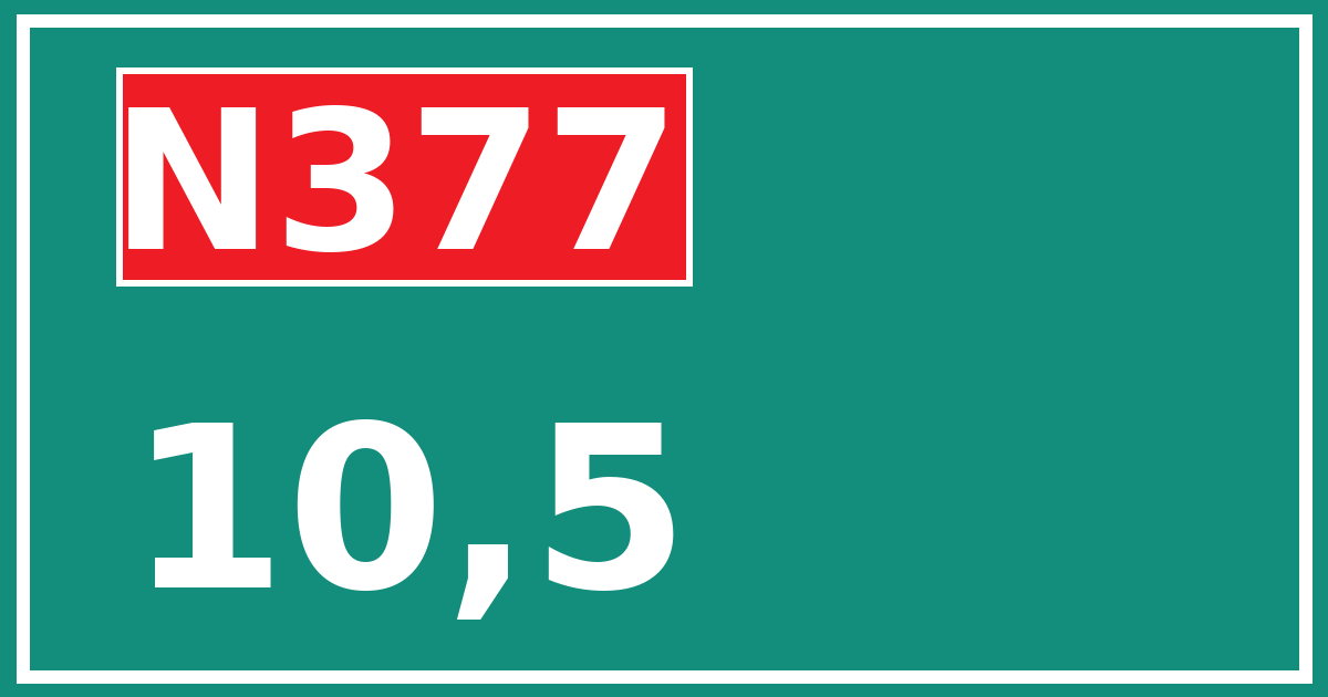 Hectometerbord N377 10,5