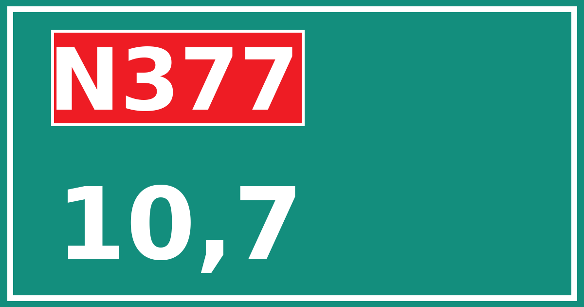 Hectometerbord N377 10,7