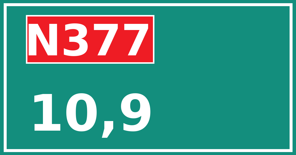Hectometerbord N377 10,9