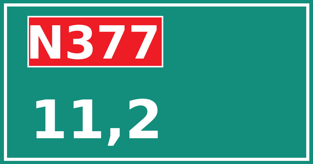 Hectometerbord N377 11,2