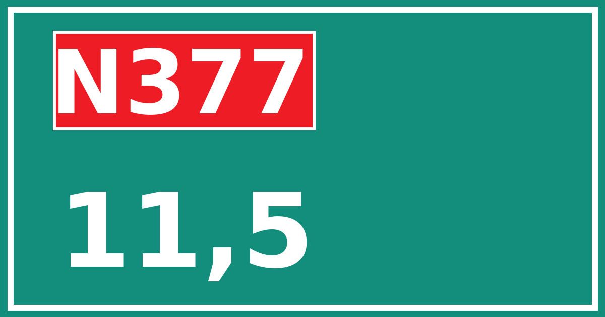 Hectometerbord N377 11,5
