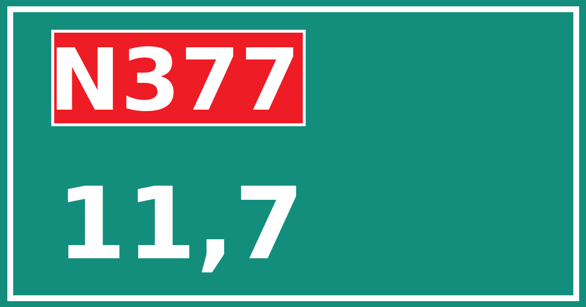Hectometerbord N377 11,7