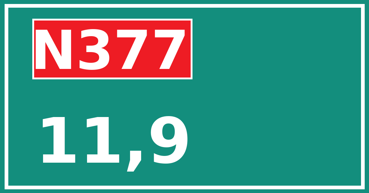Hectometerbord N377 11,9