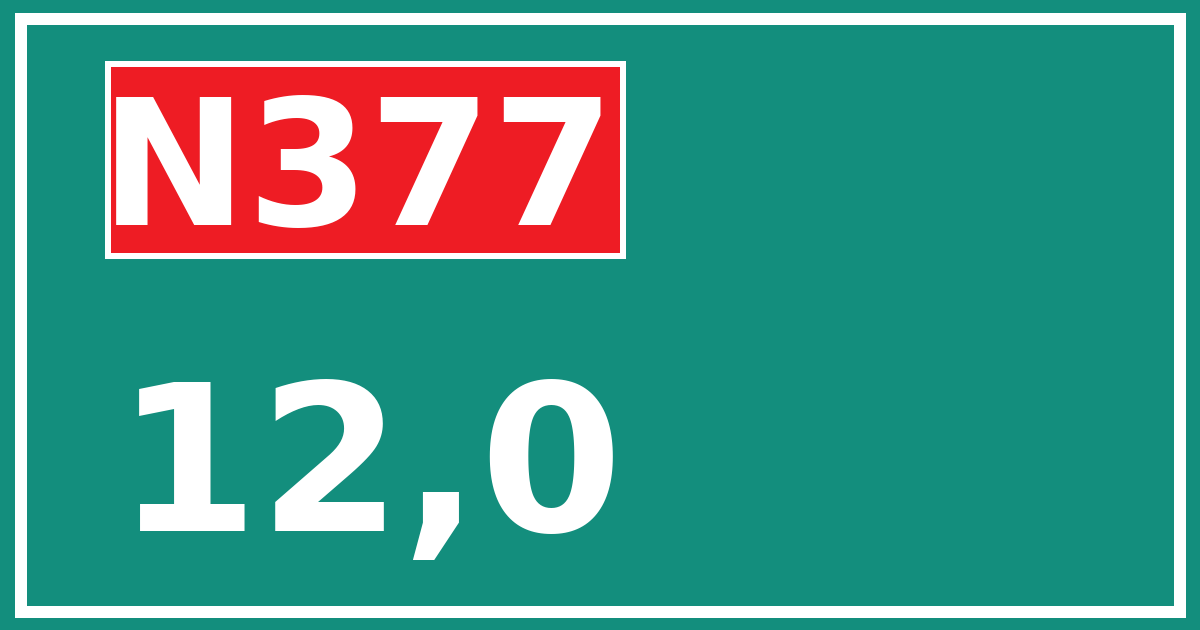 Hectometerbord N377 12,0