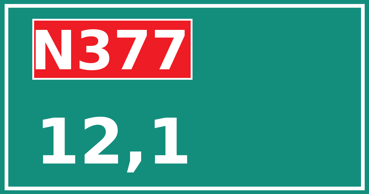 Hectometerbord N377 12,1