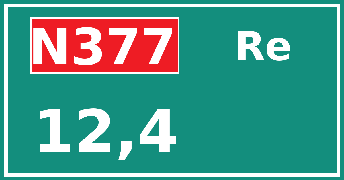Hectometerbord N377 12,4 zijde Re