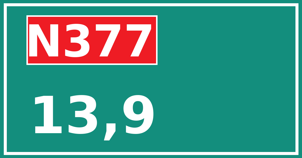Hectometerbord N377 13,9