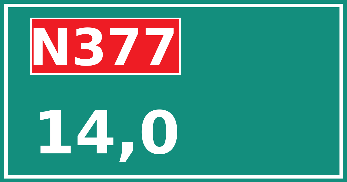 Hectometerbord N377 14,0