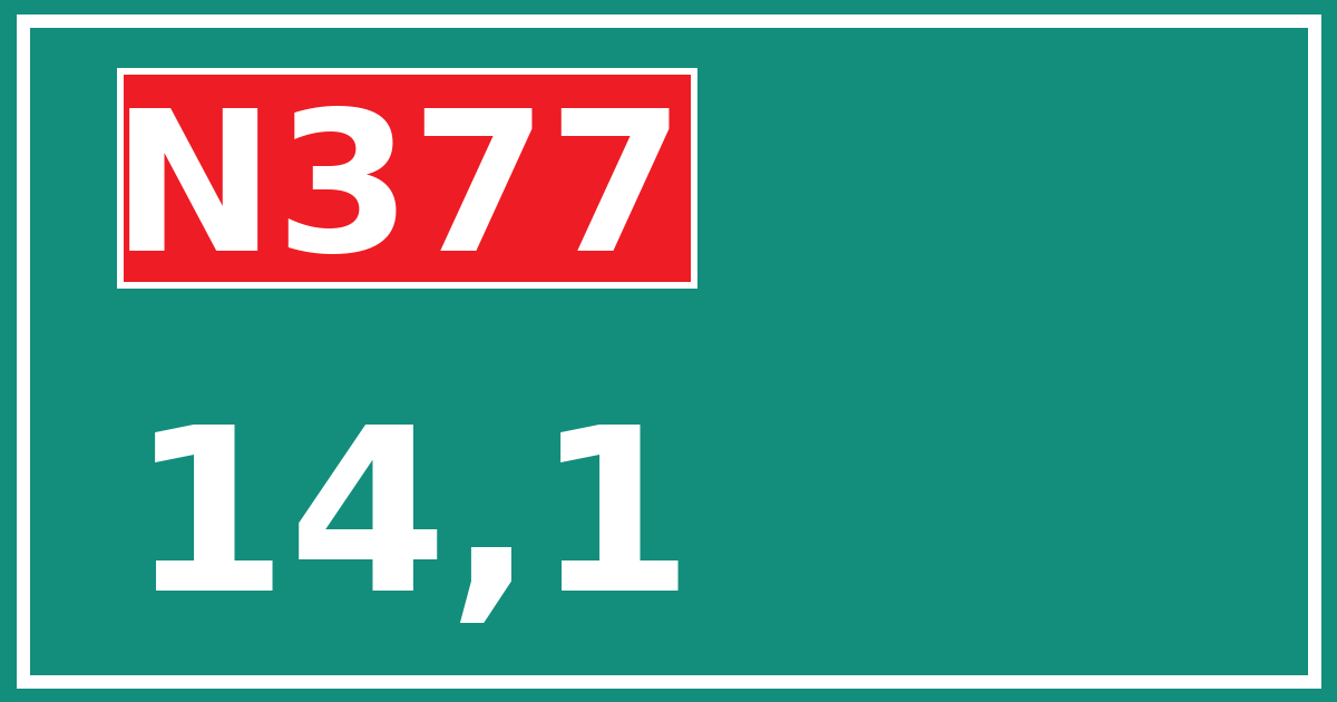Hectometerbord N377 14,1