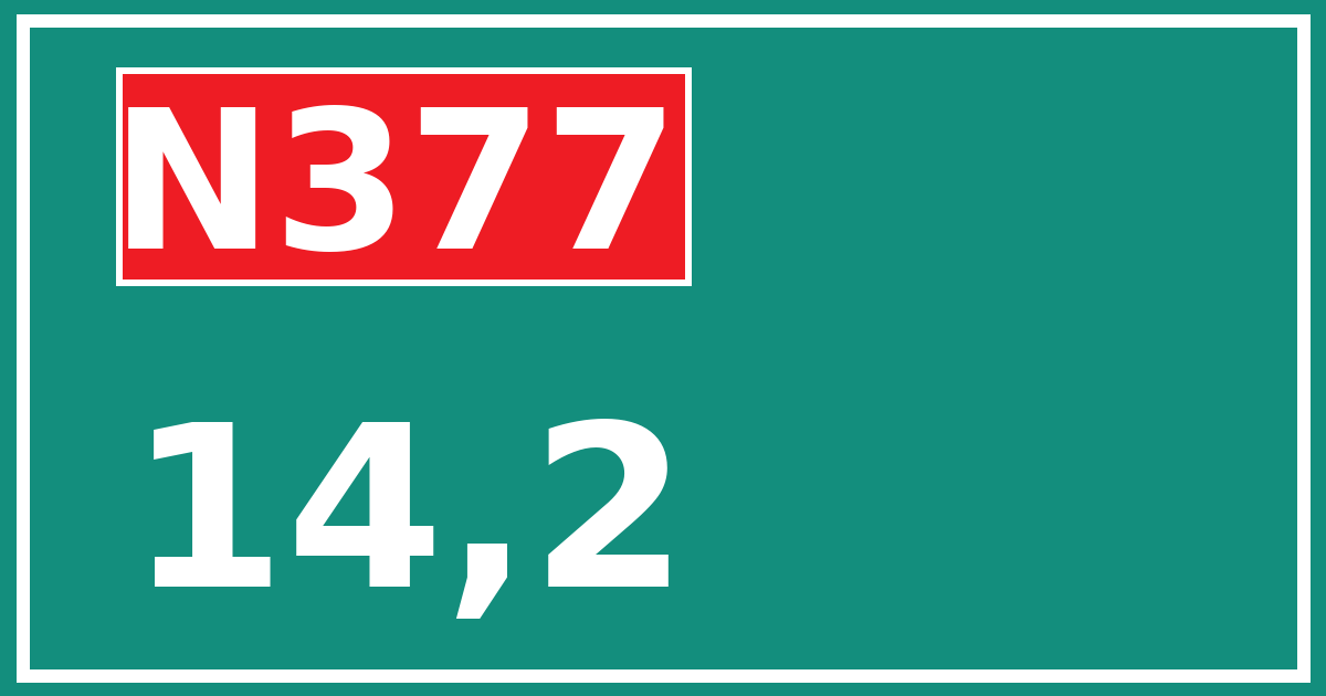 Hectometerbord N377 14,2