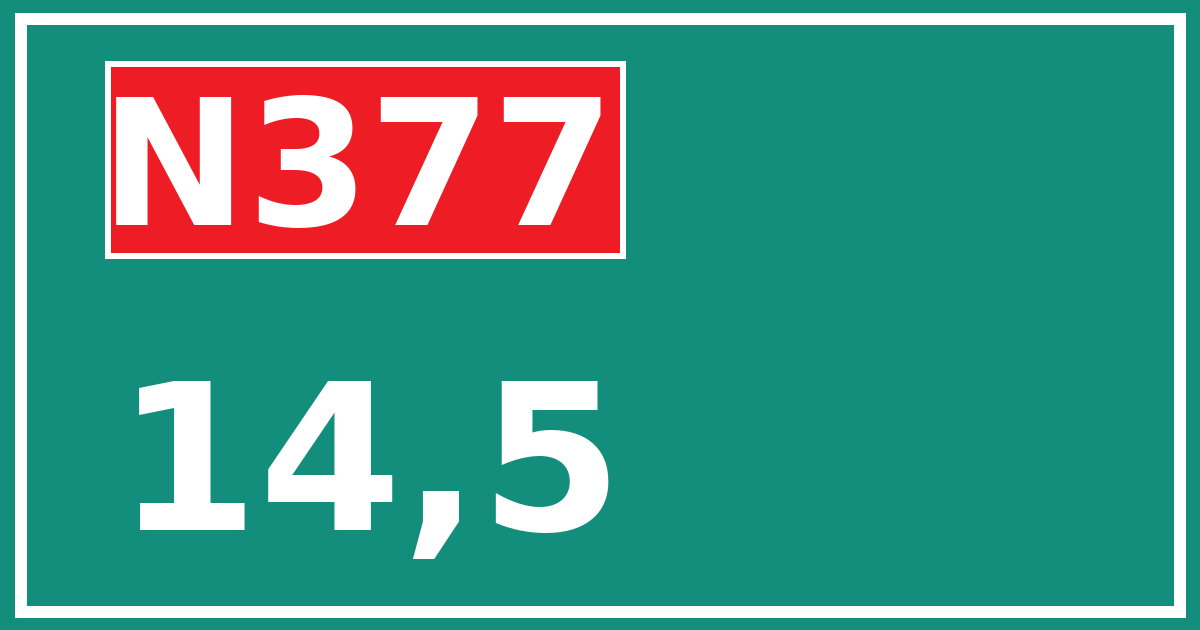 Hectometerbord N377 14,5