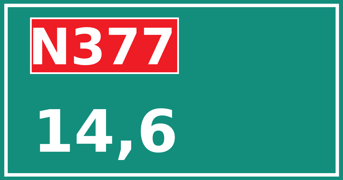 Hectometerbord N377 14,6