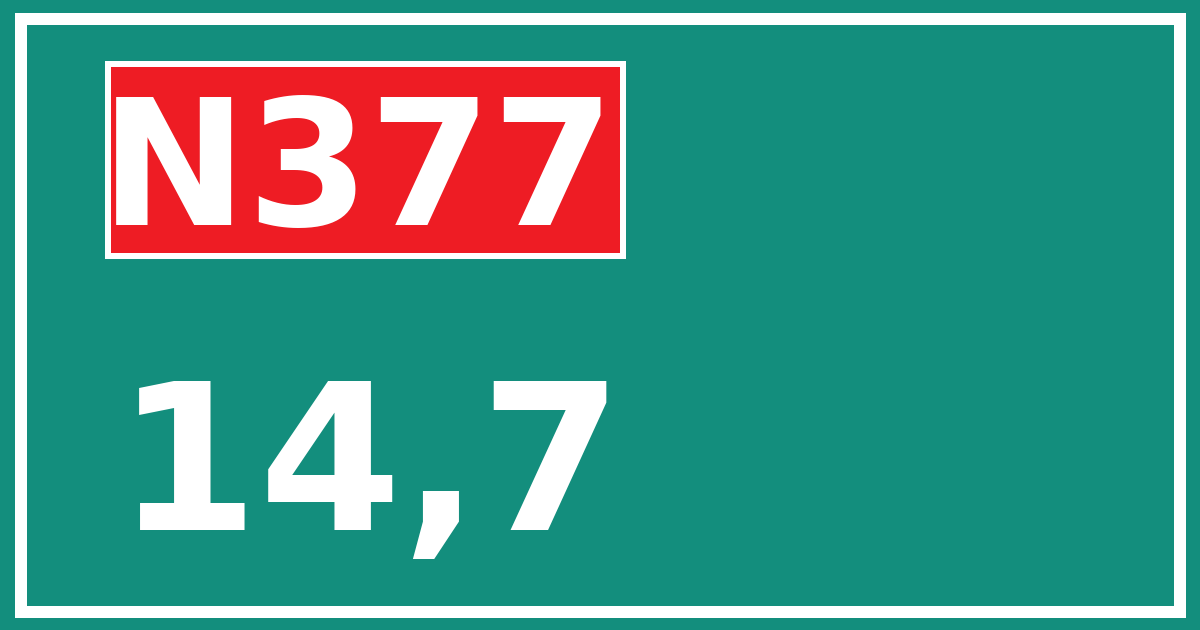 Hectometerbord N377 14,7