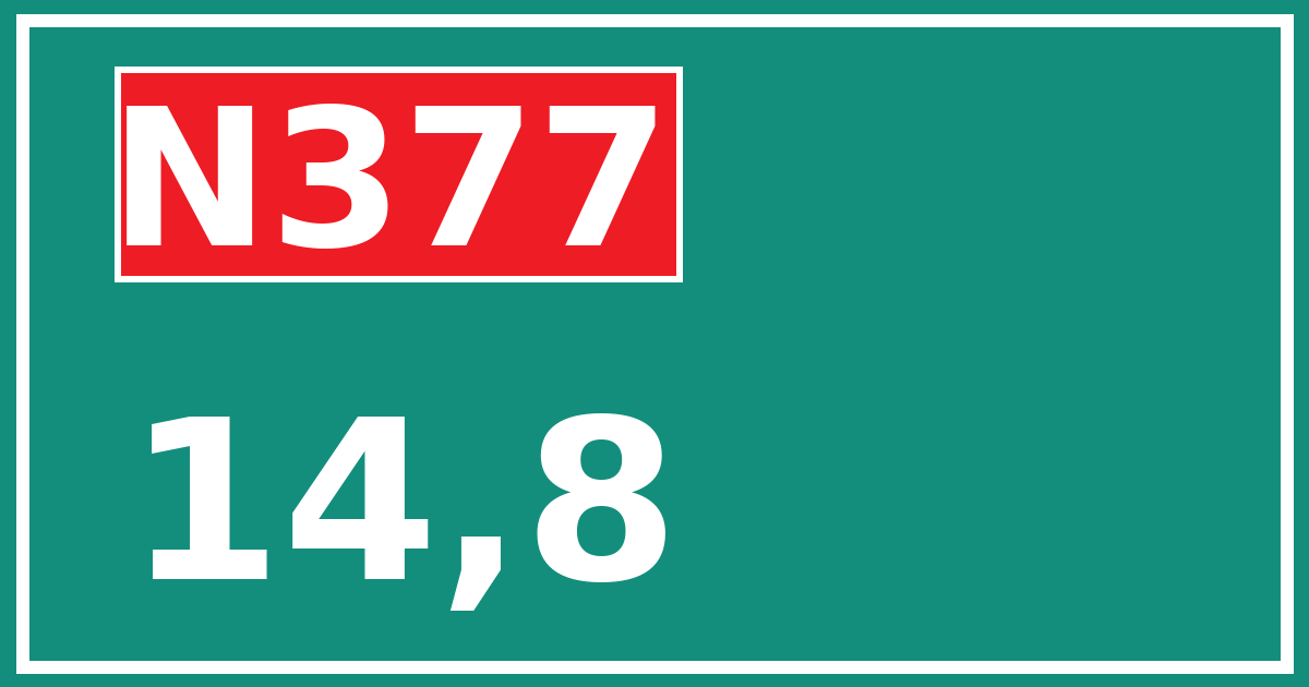 Hectometerbord N377 14,8