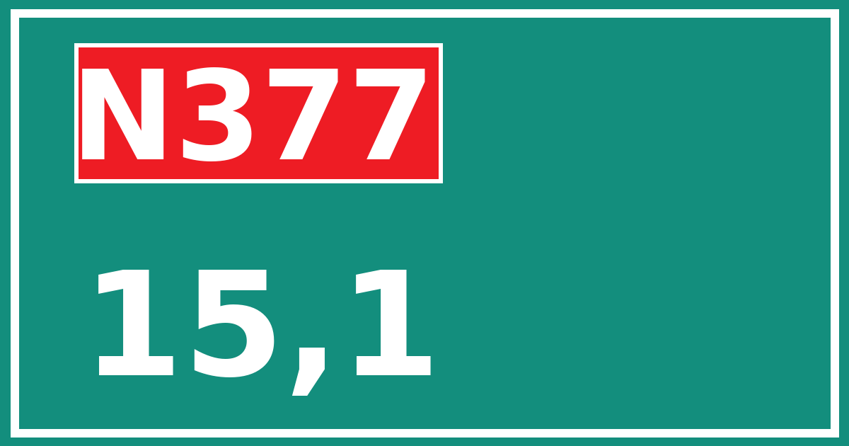 Hectometerbord N377 15,1