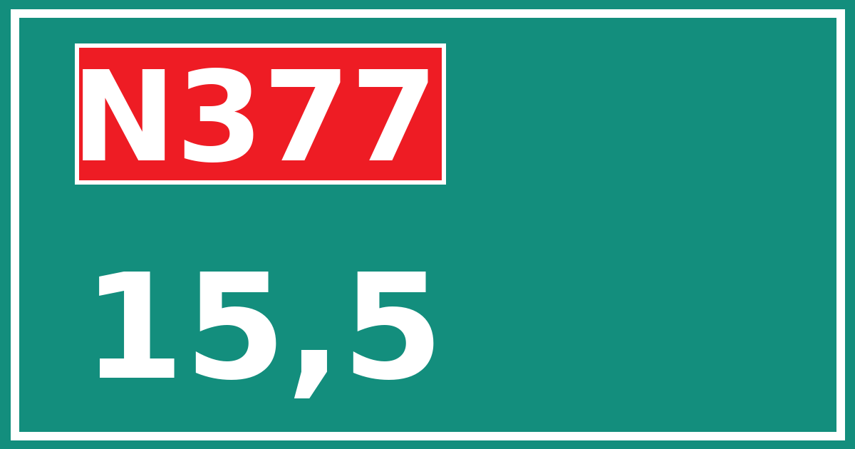 Hectometerbord N377 15,5