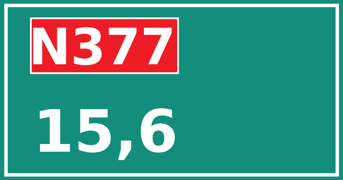 Hectometerbord N377 15,6