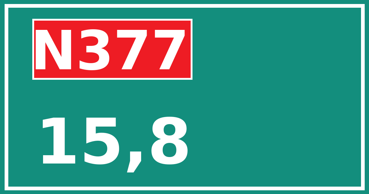 Hectometerbord N377 15,8