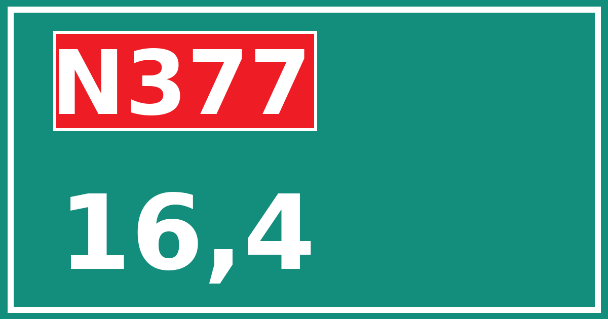 Hectometerbord N377 16,4