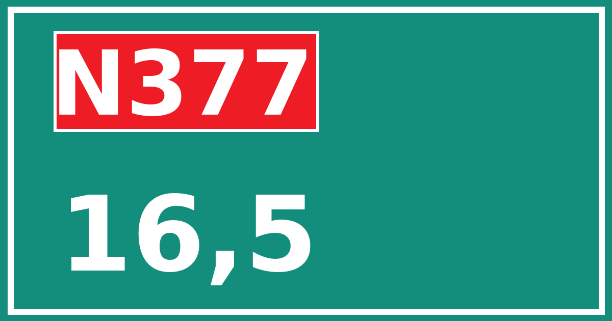 Hectometerbord N377 16,5