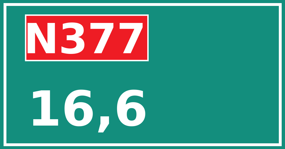 Hectometerbord N377 16,6