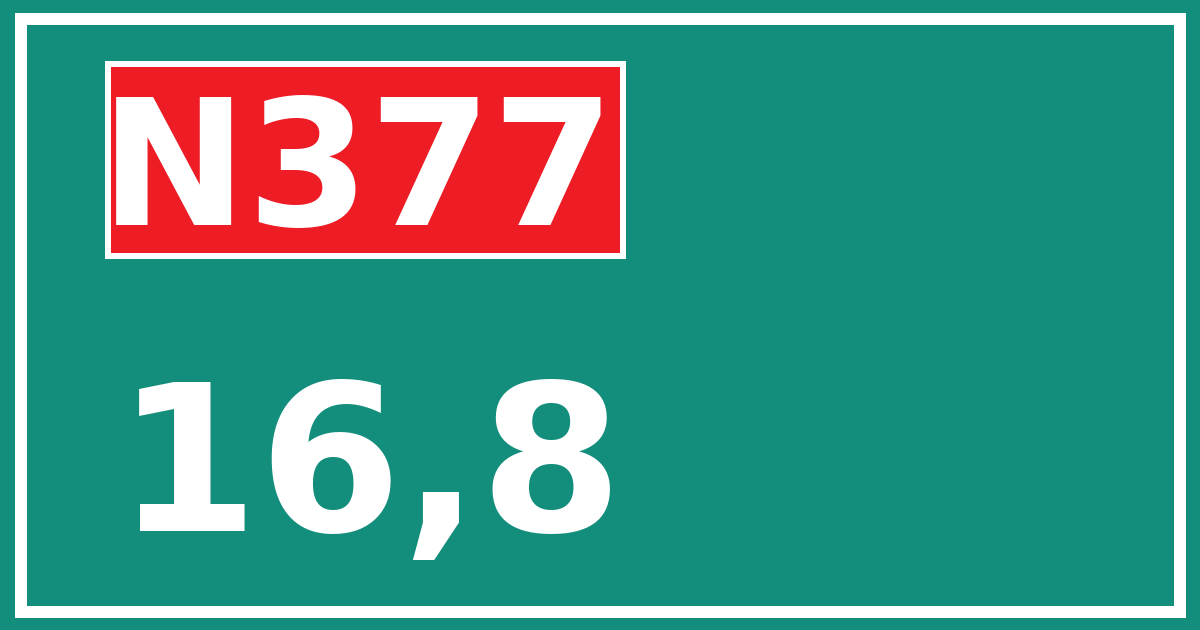 Hectometerbord N377 16,8