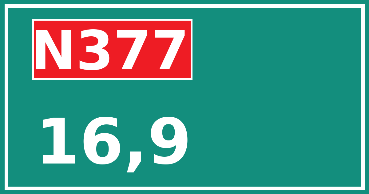 Hectometerbord N377 16,9