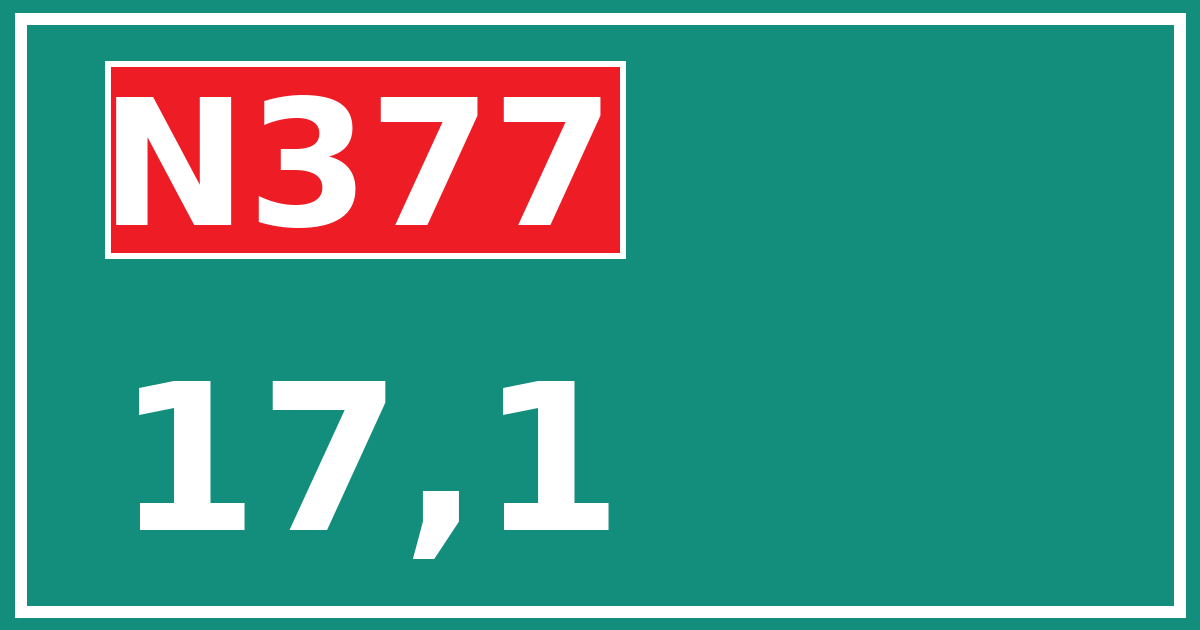 Hectometerbord N377 17,1