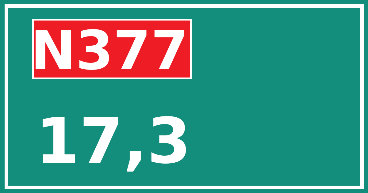 Hectometerbord N377 17,3