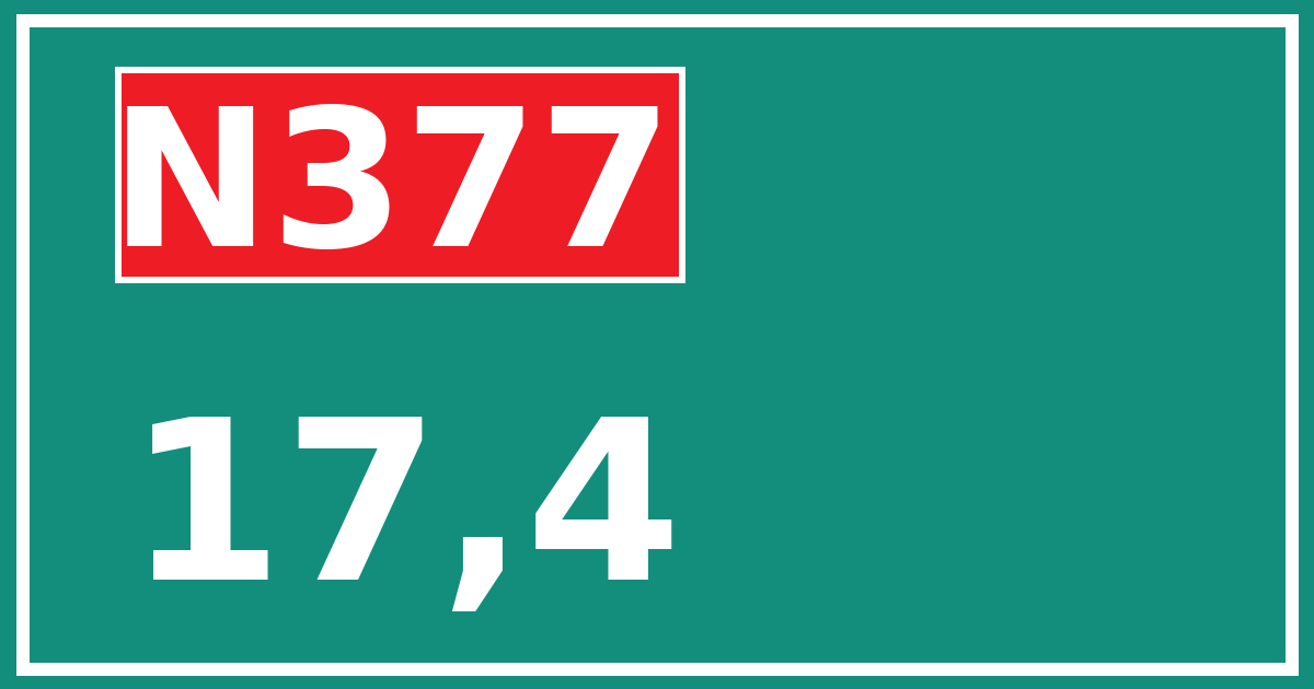 Hectometerbord N377 17,4