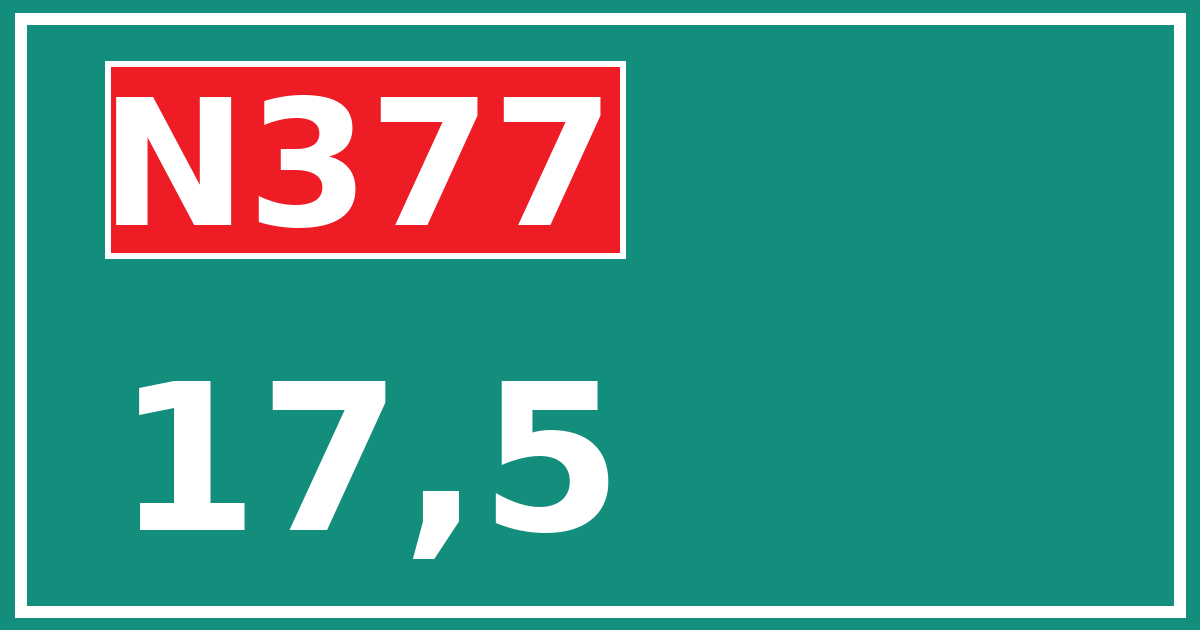 Hectometerbord N377 17,5