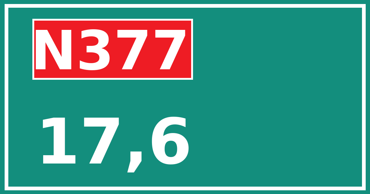 Hectometerbord N377 17,6