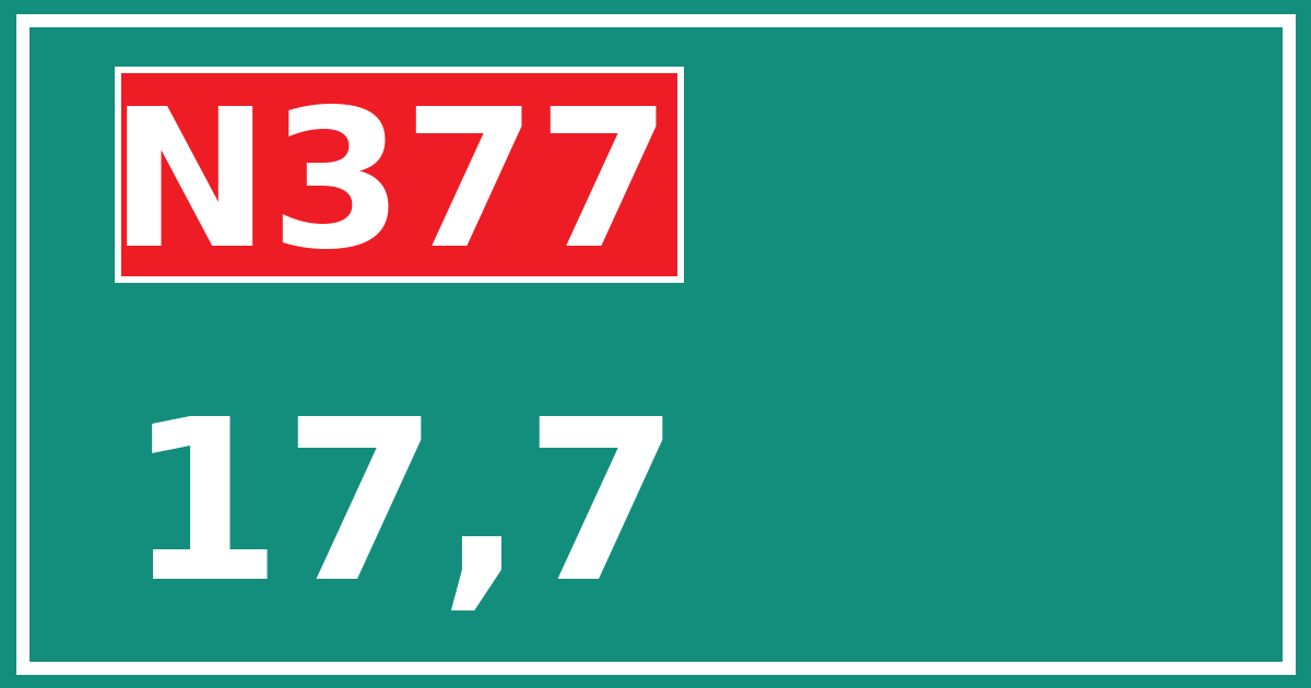 Hectometerbord N377 17,7