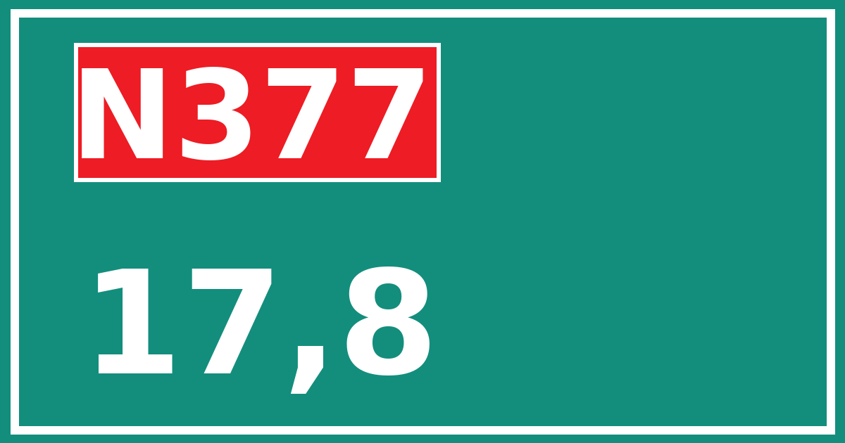 Hectometerbord N377 17,8