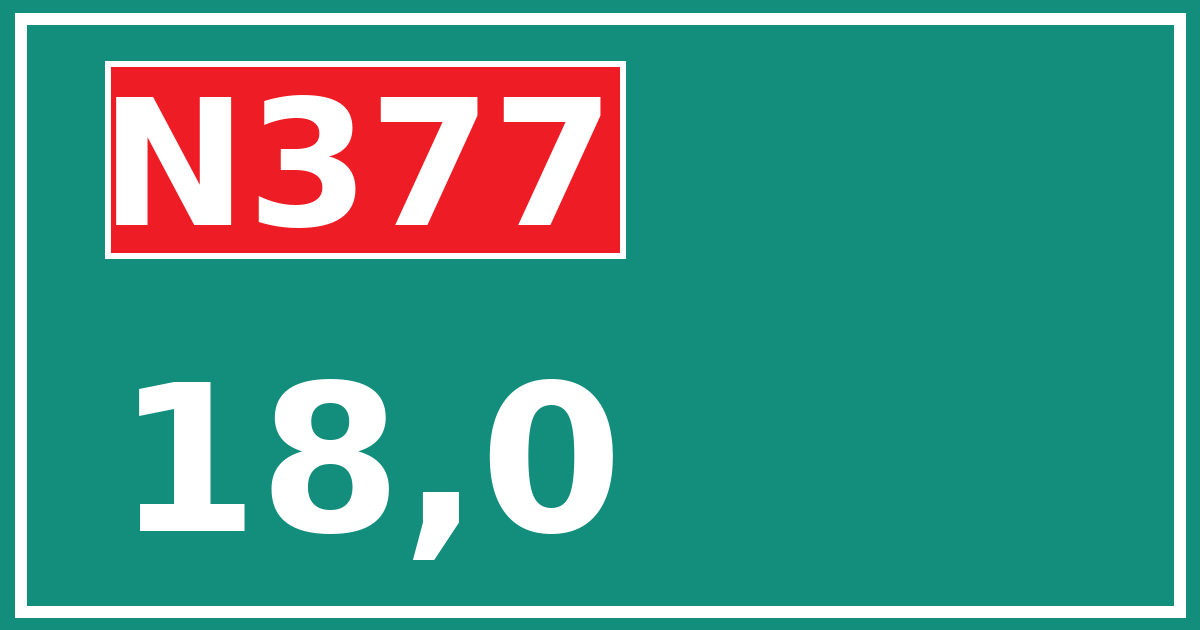Hectometerbord N377 18,0