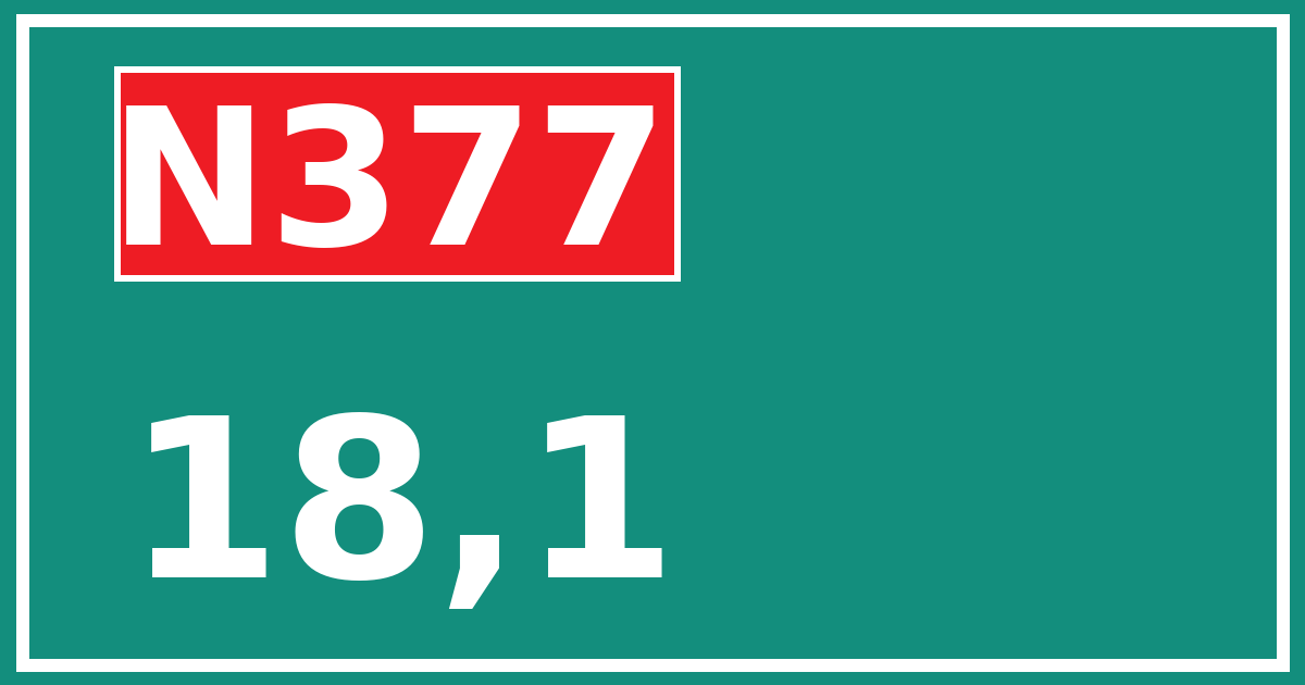 Hectometerbord N377 18,1