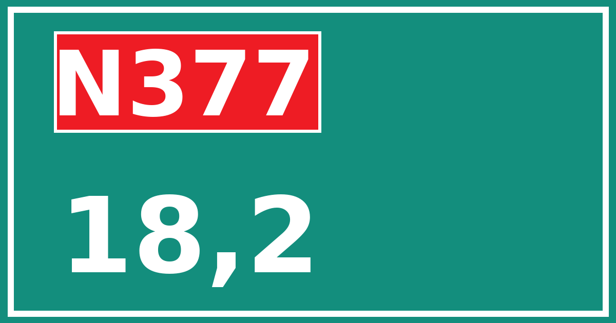 Hectometerbord N377 18,2